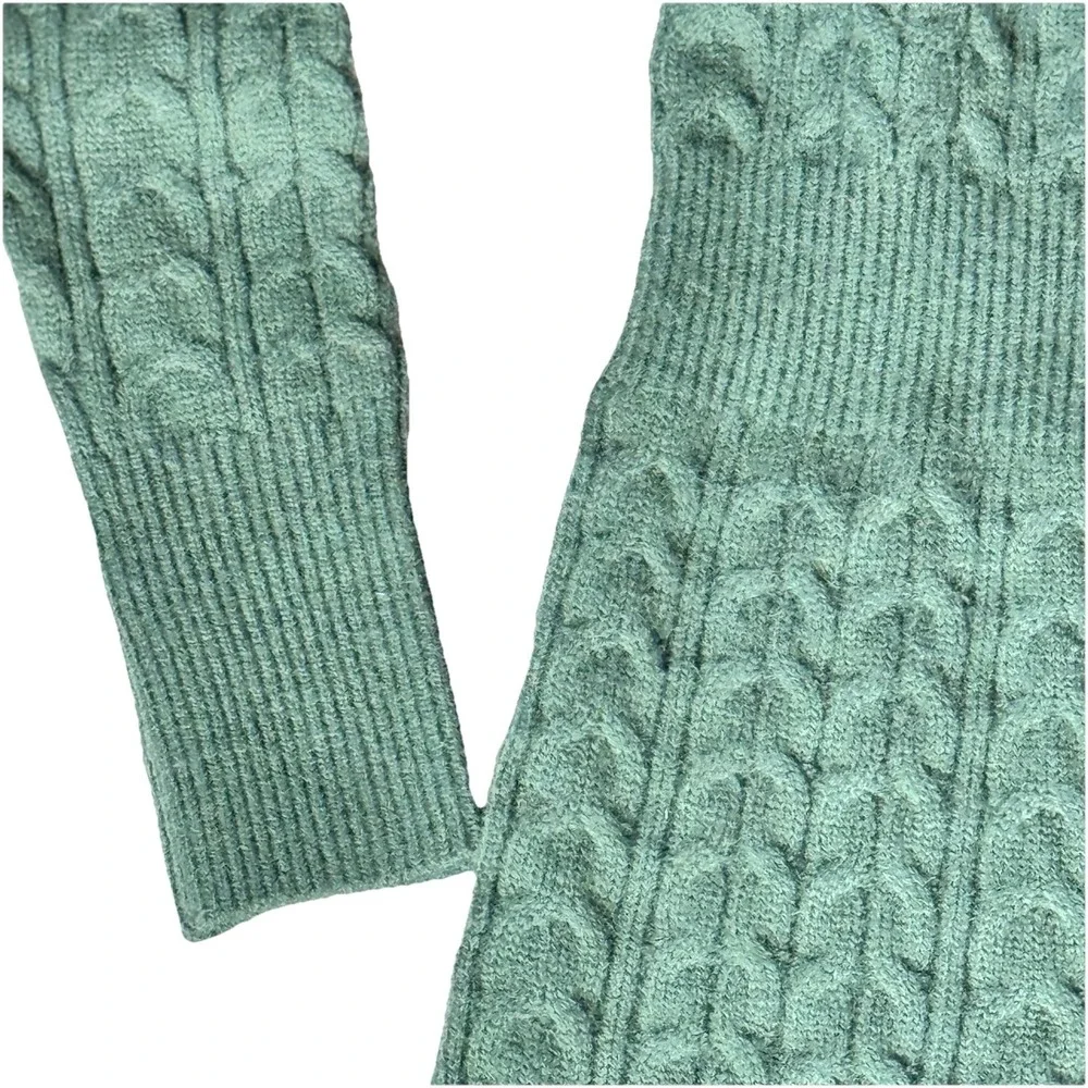 Green Cable Knit Long Sleeve Sweater Dress‎ Women's Size Medium